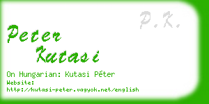 peter kutasi business card